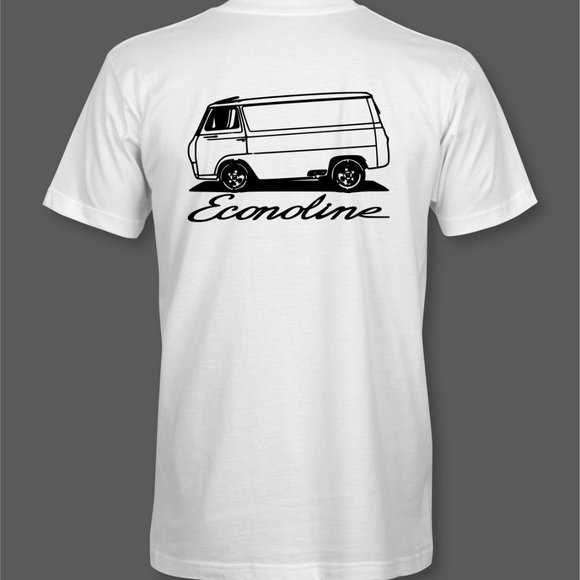 1960's Ford Econoline Retro T-Shirt - van life vanner e100 hot rod speed shop - Picture 4 of 11